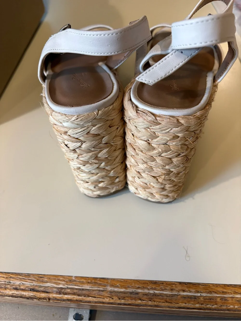 Womens wedge Espadrille Platform Sandals cream ivory 7.5
